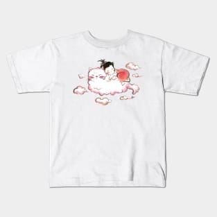 Cat cloud day dream Kids T-Shirt